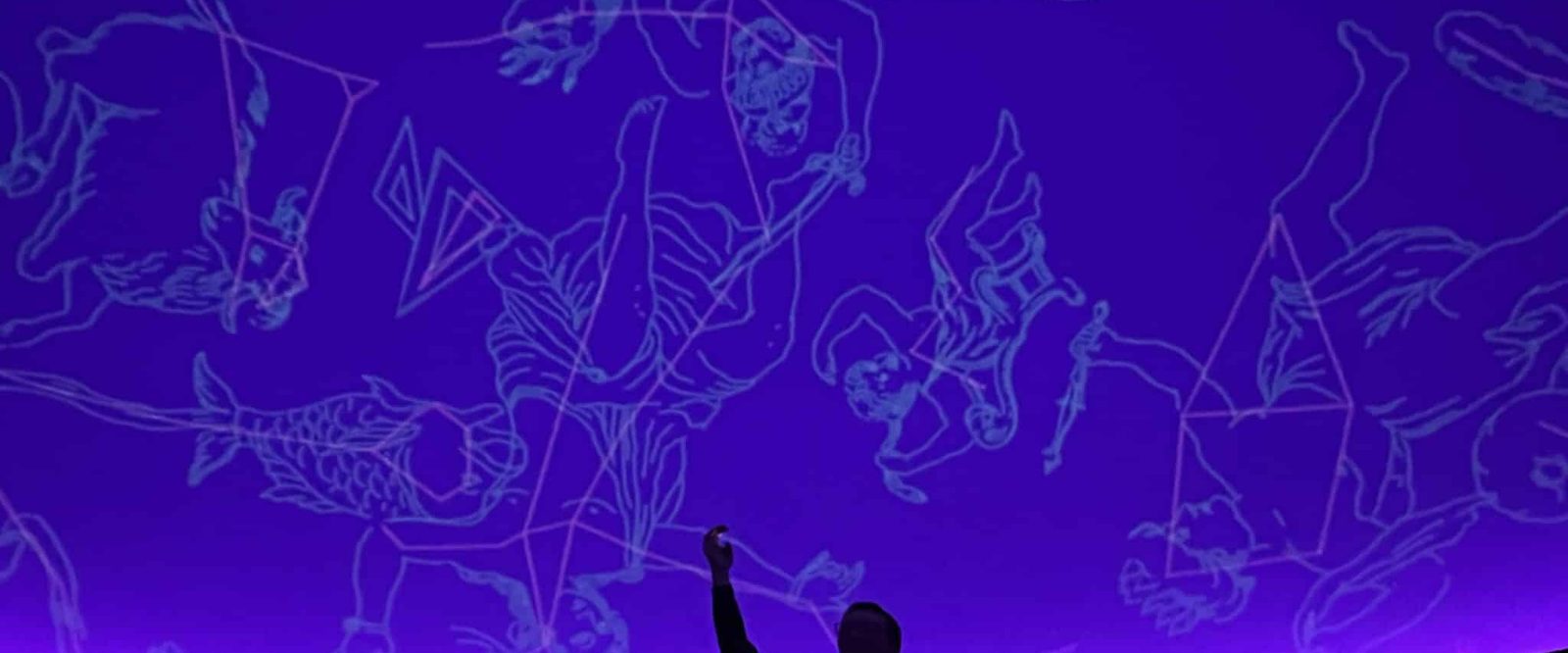 Constellations projected across the dome of the EcoTarium planetarium.